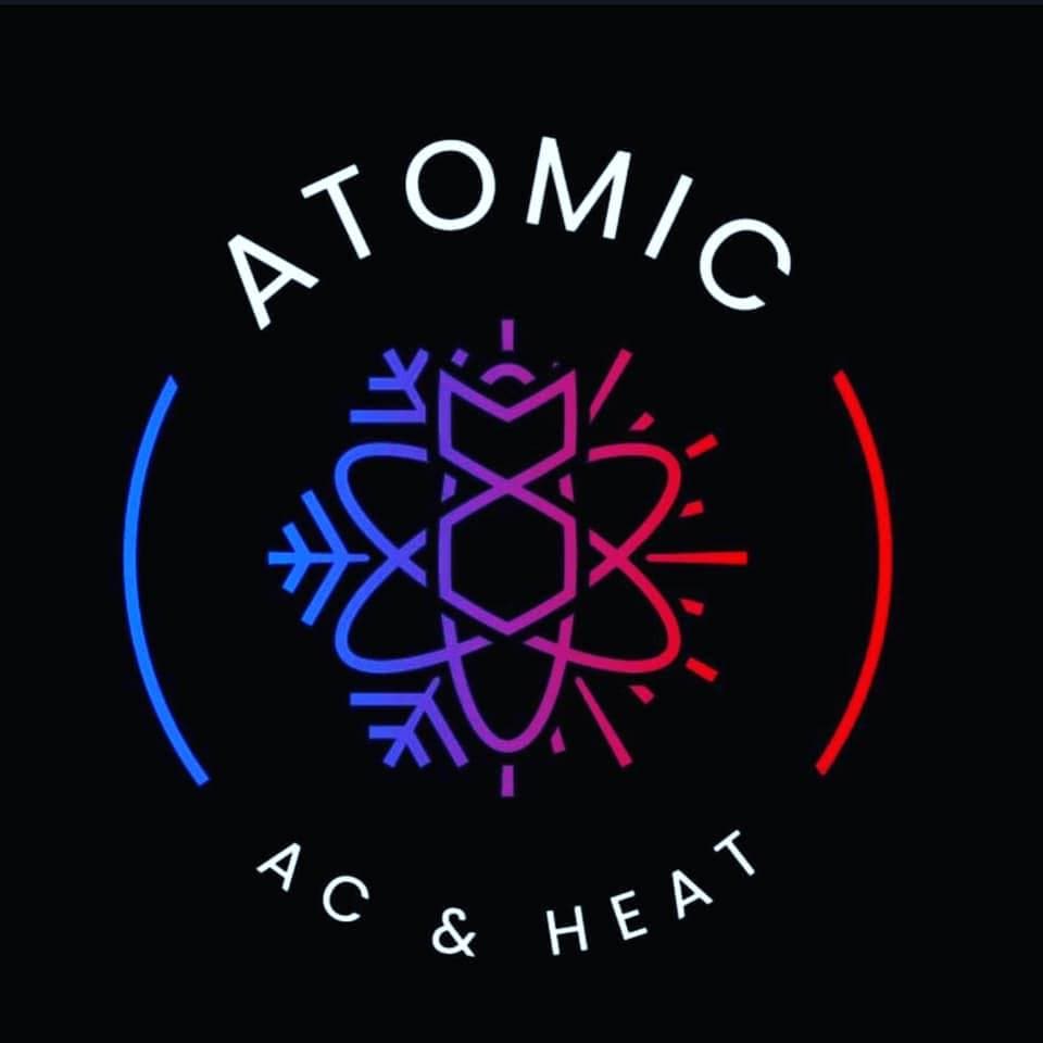Atomic AC and Heating logo or business image